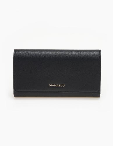 Γυναικείο πορτοφόλι με καπάκι - Μαύρο